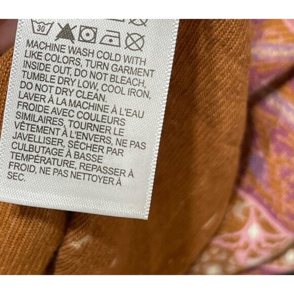 Lucky Brand Women's Knit Top Rust Pink Size 1X Casual Stretch V-Neck - Picture 8 of 8